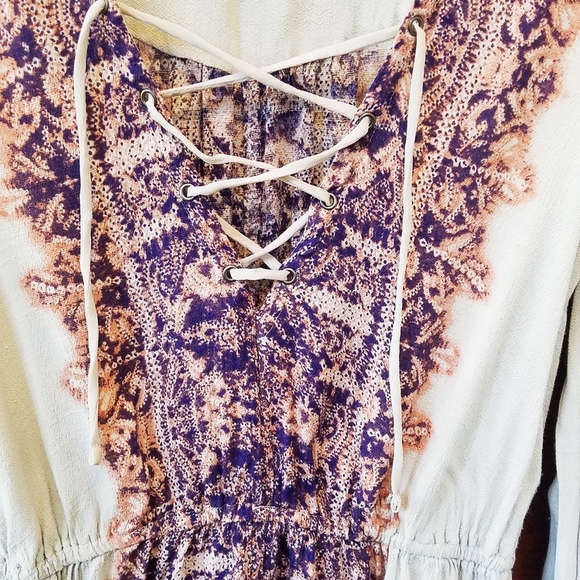 Free People~Wildest Moment~Purple~Peasant Blouse~S - Picture 5 of 7